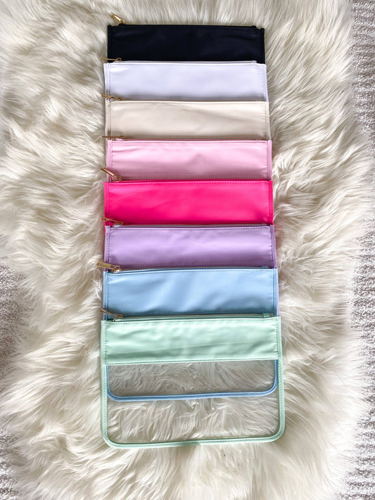 Clear Flat Nylon Zipper Pouch Pvc Makeup Bag Cosmetic Bag