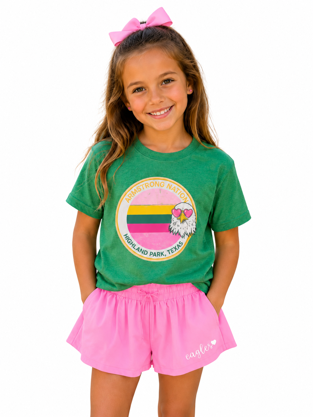 Pink Eagle Love Butterfly Shorts