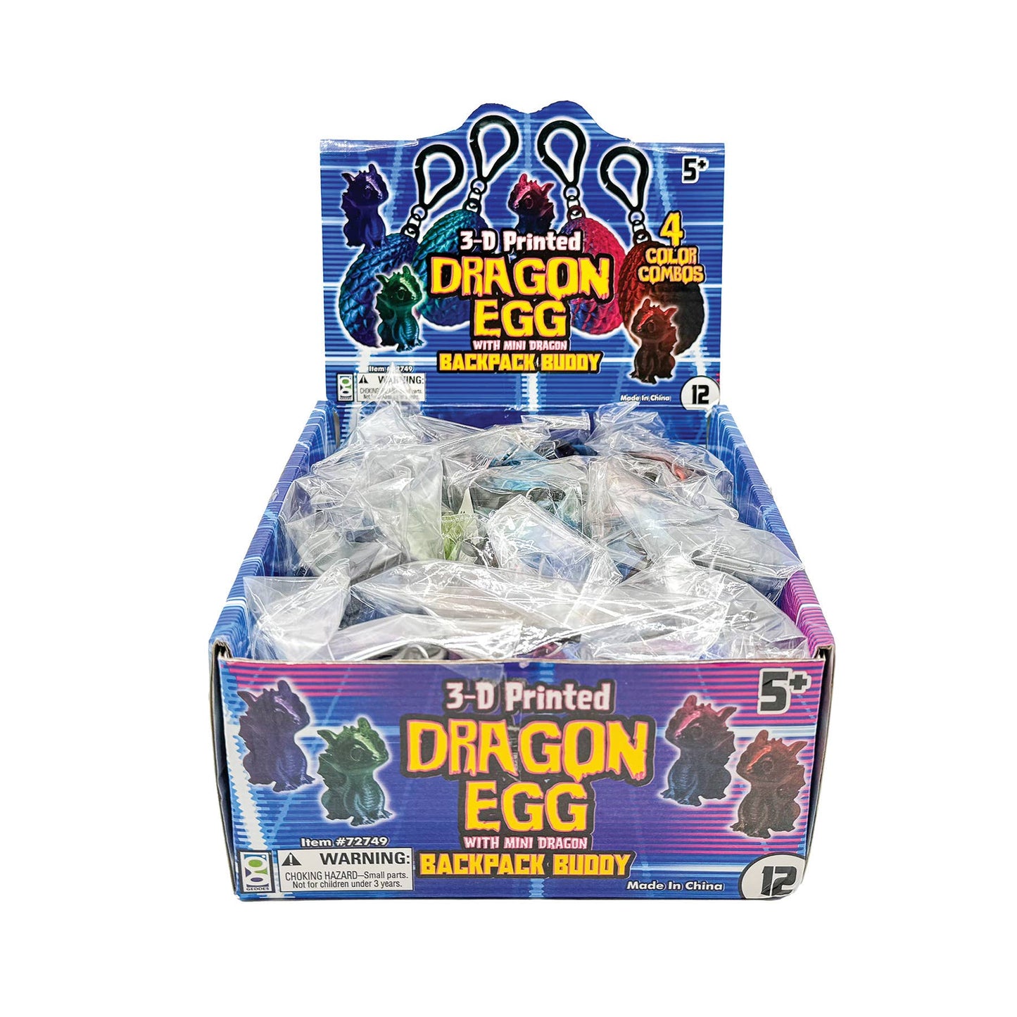 3D PRINTED DRAGON EGG W/ MINI DRAGON KEYCHAIN   12/DSP