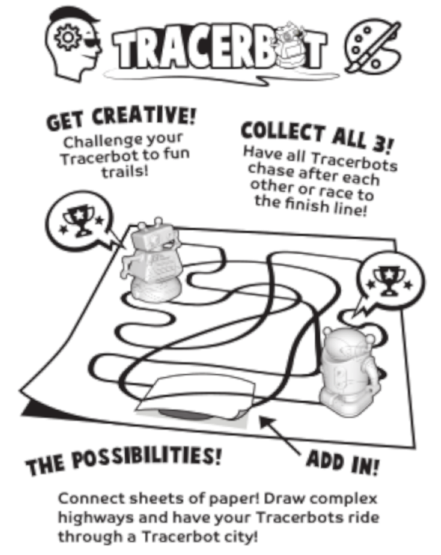 Tracerbot - Blue. Inductive Robots Follow The Line You Draw