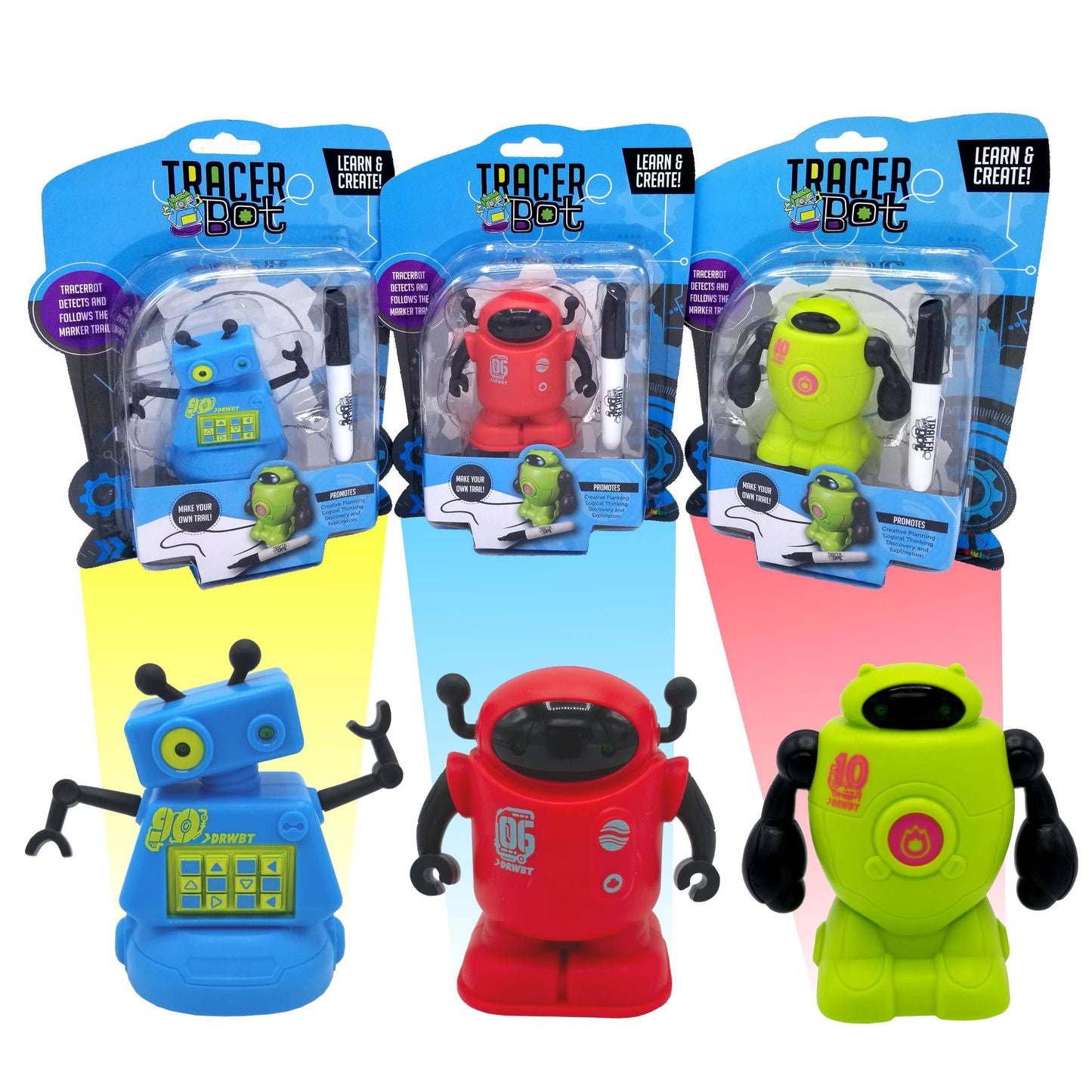 Tracerbot - Green. Inductive Robots Follow The Line You Draw