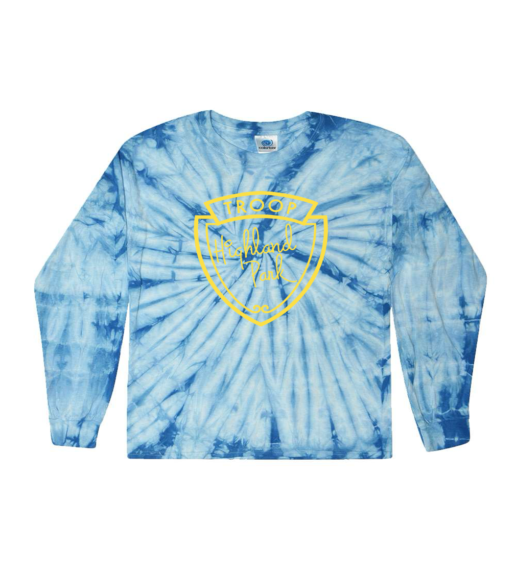 Blue Tie Dye Troop Highland Park Long Sleeve T-Shirt