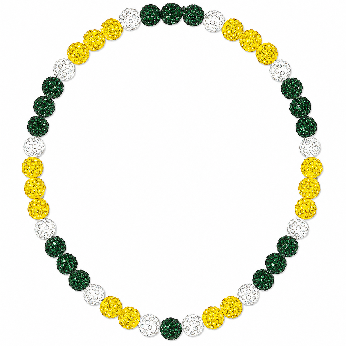 Bling Baseball Necklace (Dark Green and Yellow)