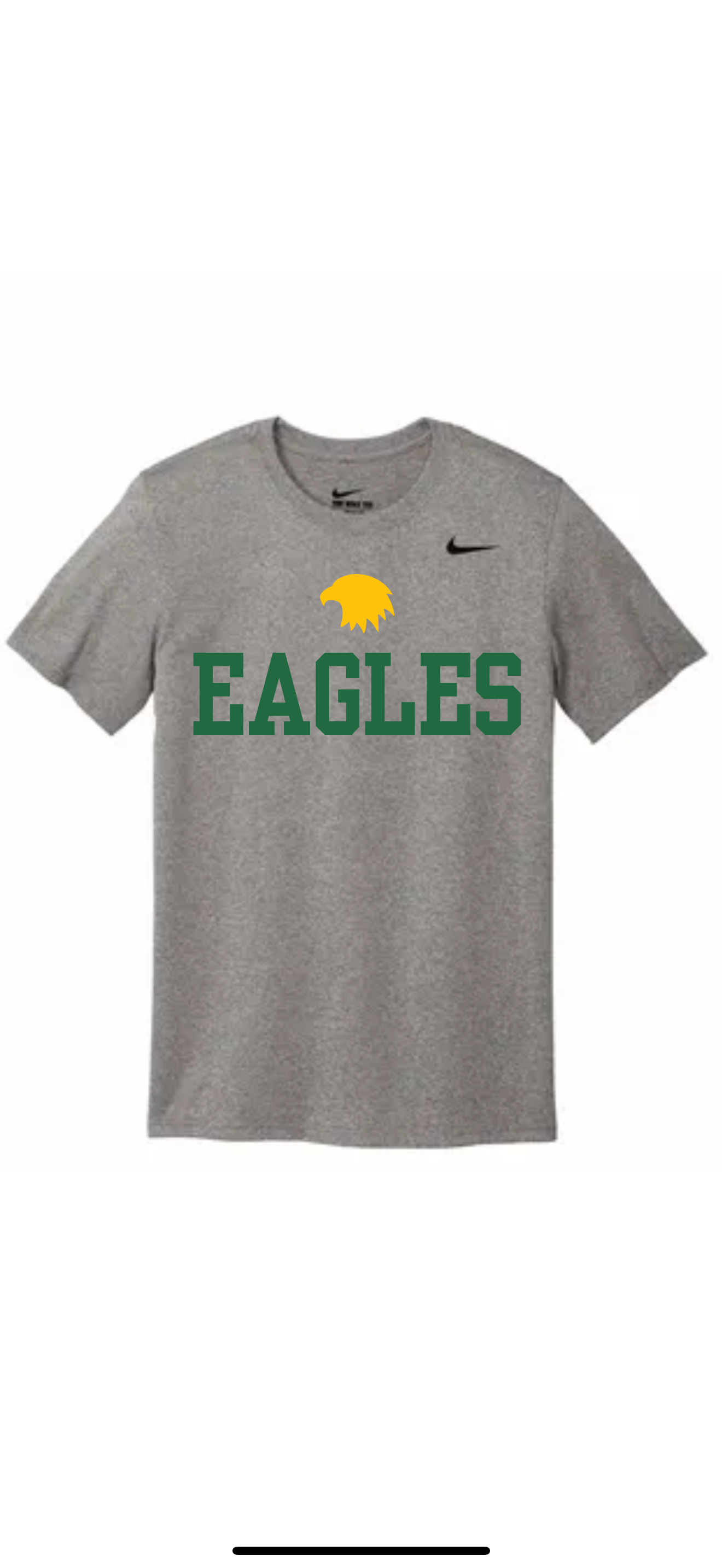 Boys NIKE Eagles Dry Fit Shirt- Grey