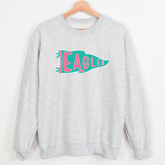 Pink/Teal Eagles Pennant Sweatshirt