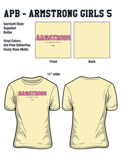 Buttery Yellow Pink Bubble Font Armstrong T-shirt