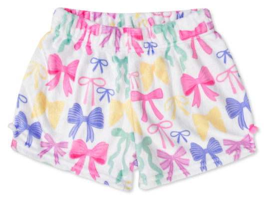 PRETTY BOWS PLUSH SHORTS (X-SMALL - 4-6)