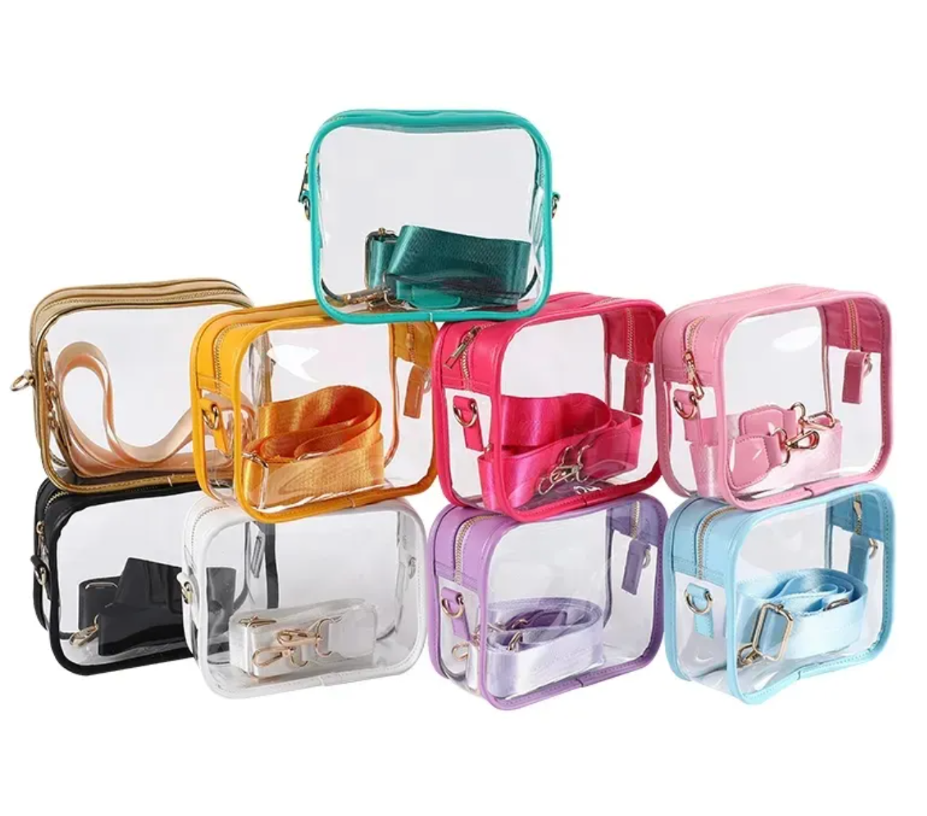 Clear Crossbody Purse Stadium Bag with Adjustable Strap