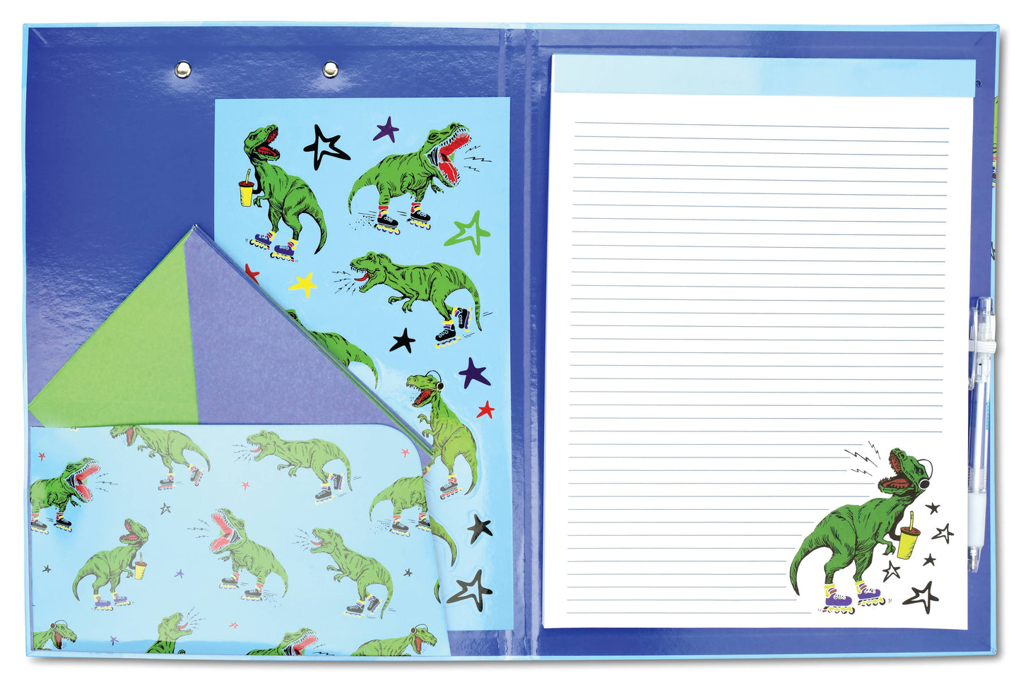 SKATING DINOSAURS CLIPBOARD SET
