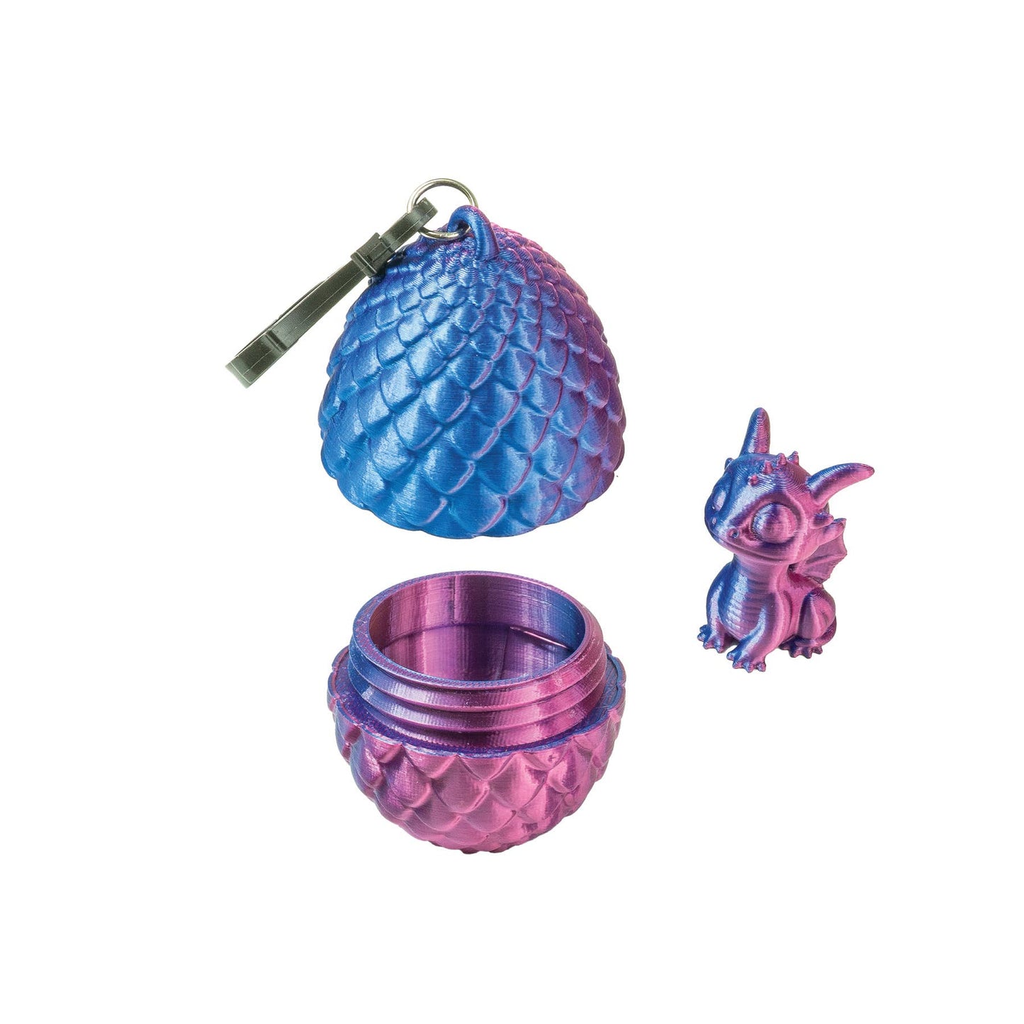 3D PRINTED DRAGON EGG W/ MINI DRAGON KEYCHAIN   12/DSP