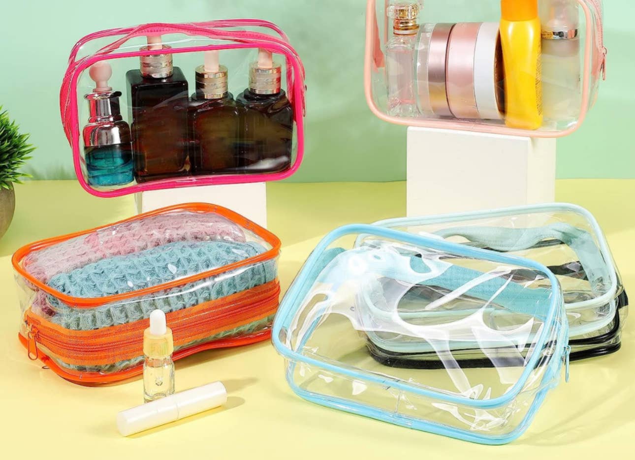 Clear cosmetic bags