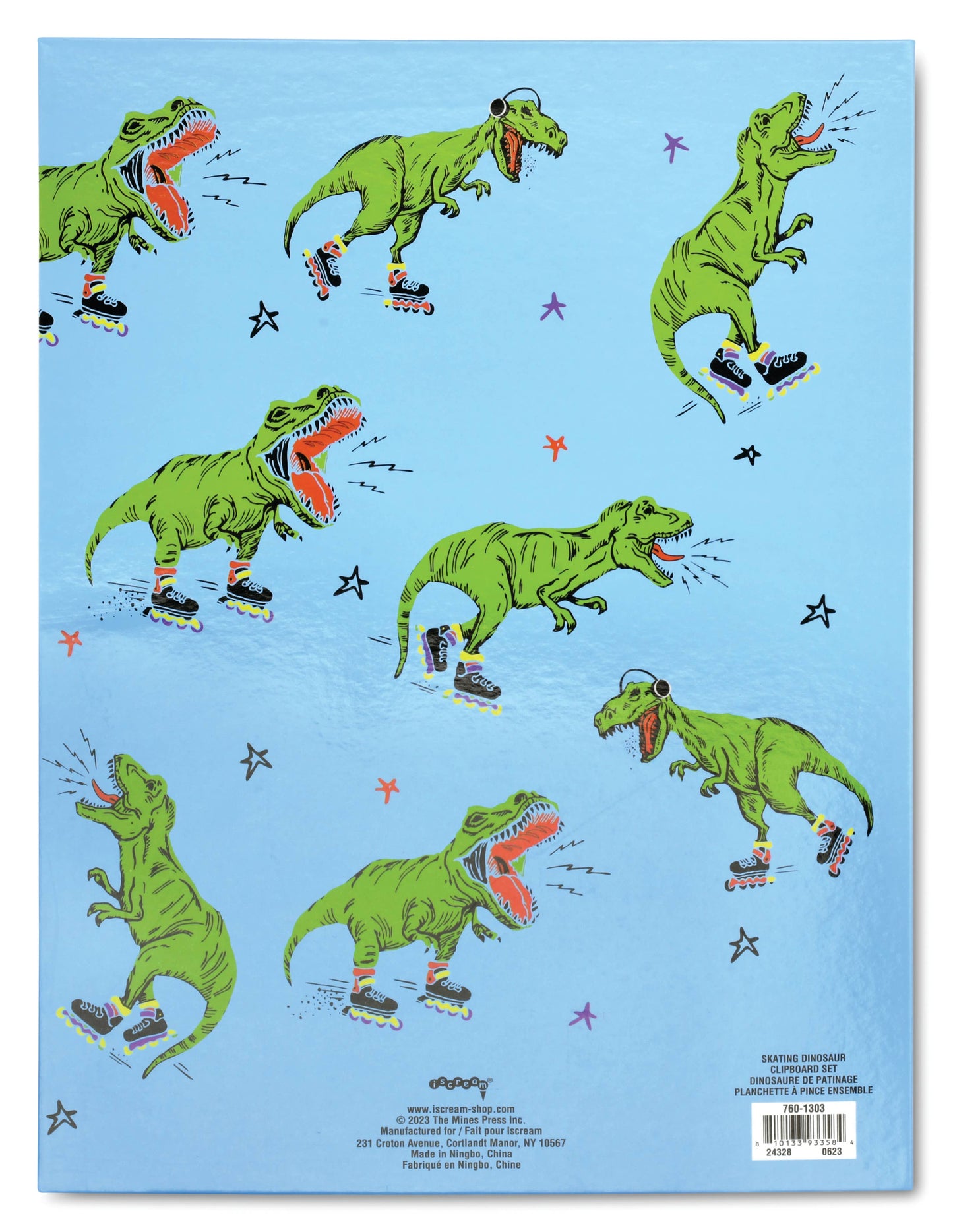 SKATING DINOSAURS CLIPBOARD SET