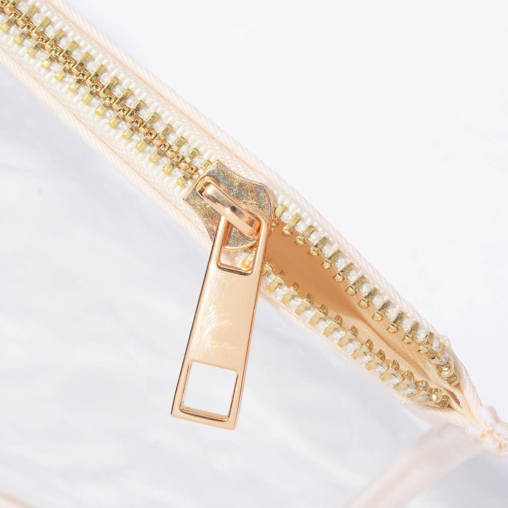 Clear Flat Nylon Zipper Pouch Pvc Makeup Bag Cosmetic Bag