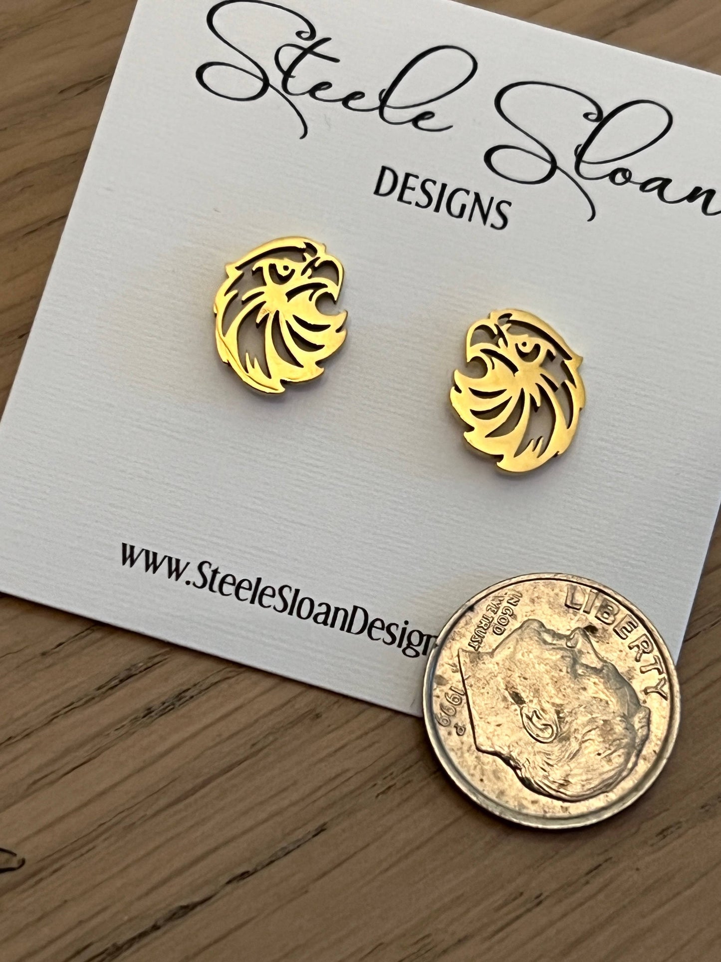 Eagles Stud Earrings - Hypoallergenic