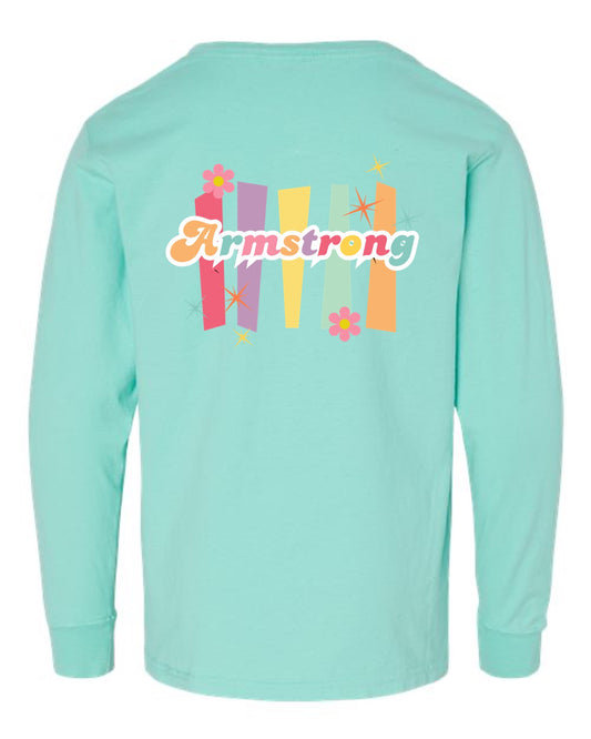 Mint Retro Script Armstrong Long Sleeve Shirt