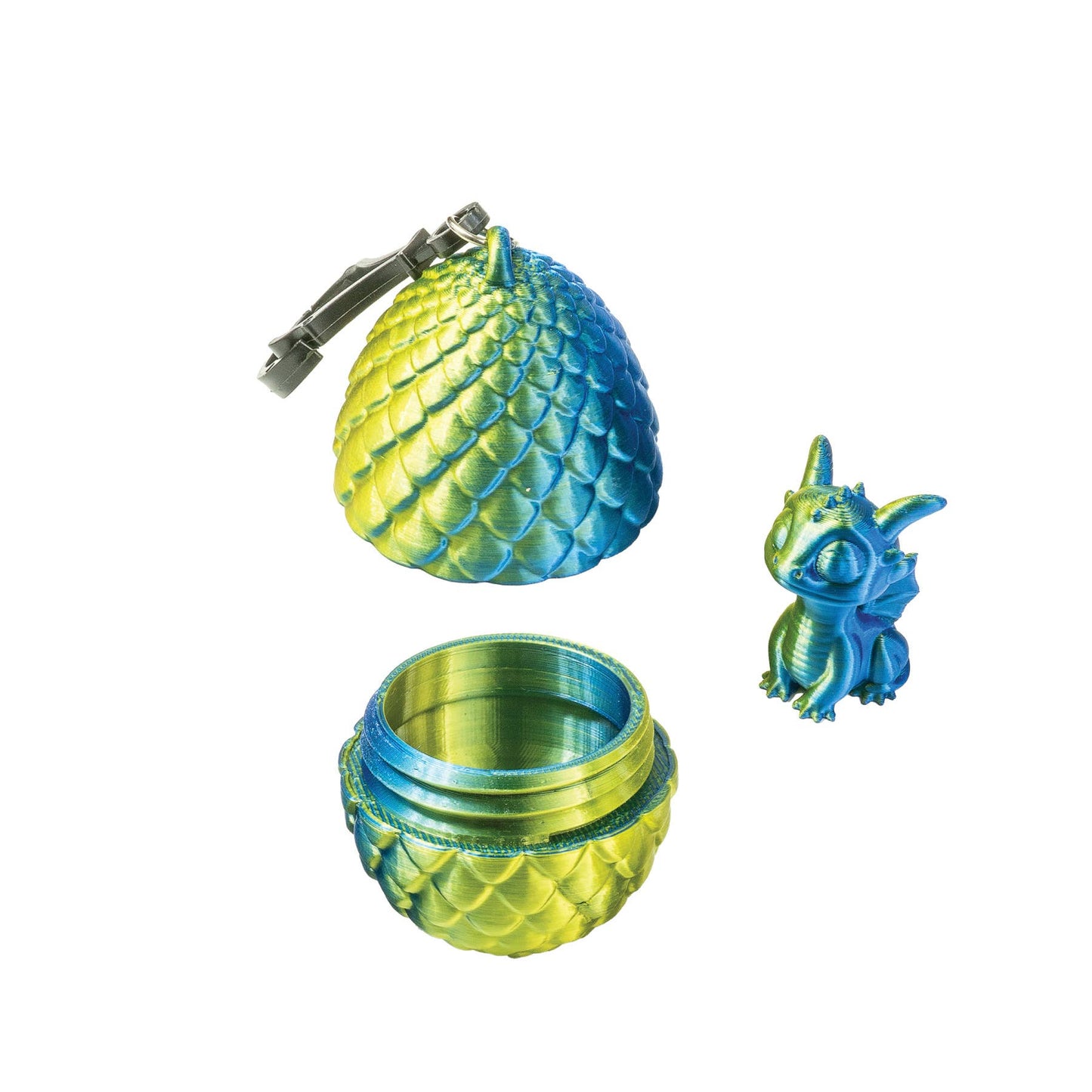 3D PRINTED DRAGON EGG W/ MINI DRAGON KEYCHAIN   12/DSP