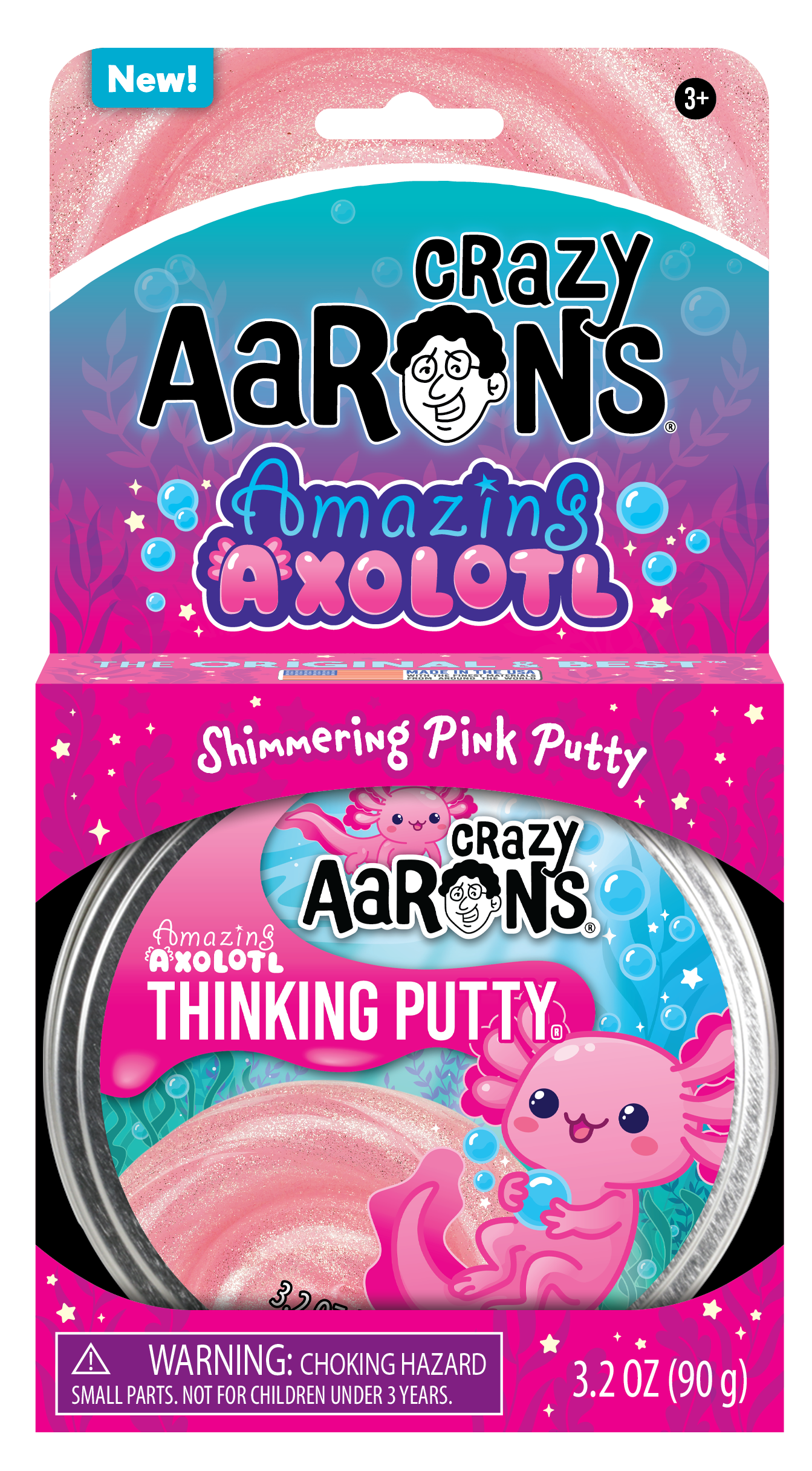 Amazing Axolotl - Full Size 4" Thinking Putty Tin