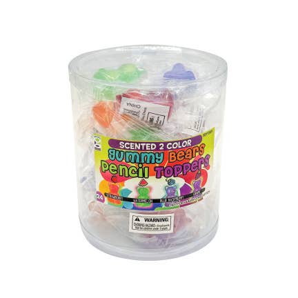SCENTED 2 COLOR GUMMY BEAR PENCIL TOPPER