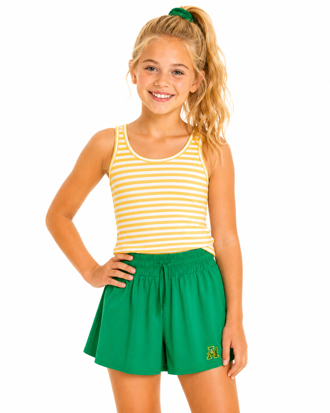 Kelly Green Eagle Logo Butterfly Shorts