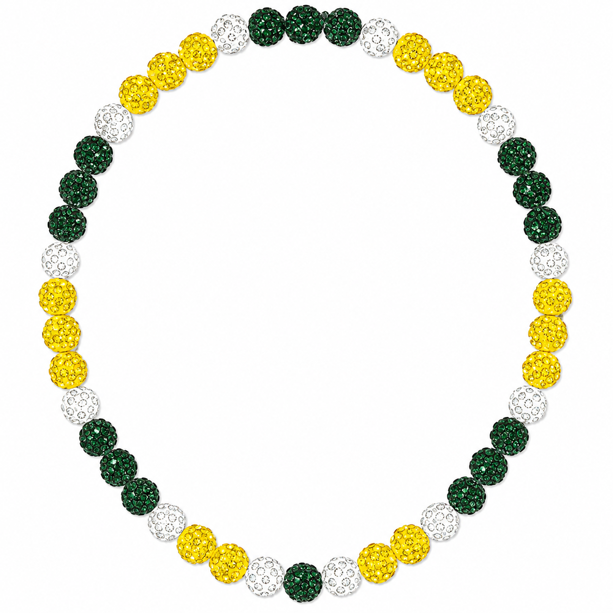 Bling Baseball Necklace (Dark Green and Yellow)