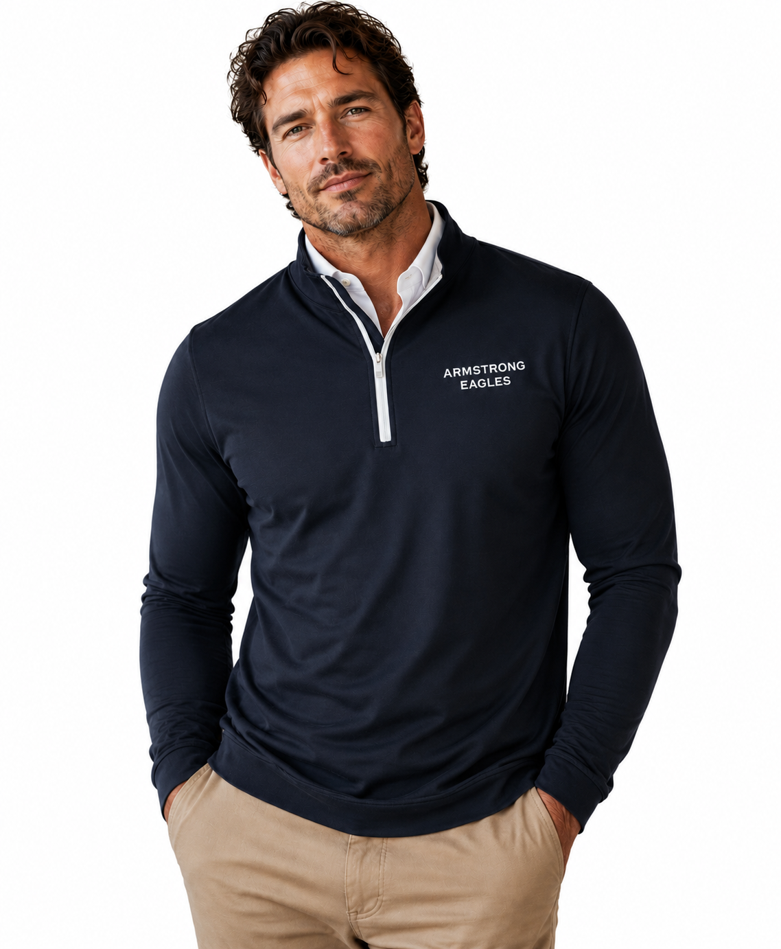 Mens Armstrong Eagles Peter Millar Quarter-Zip