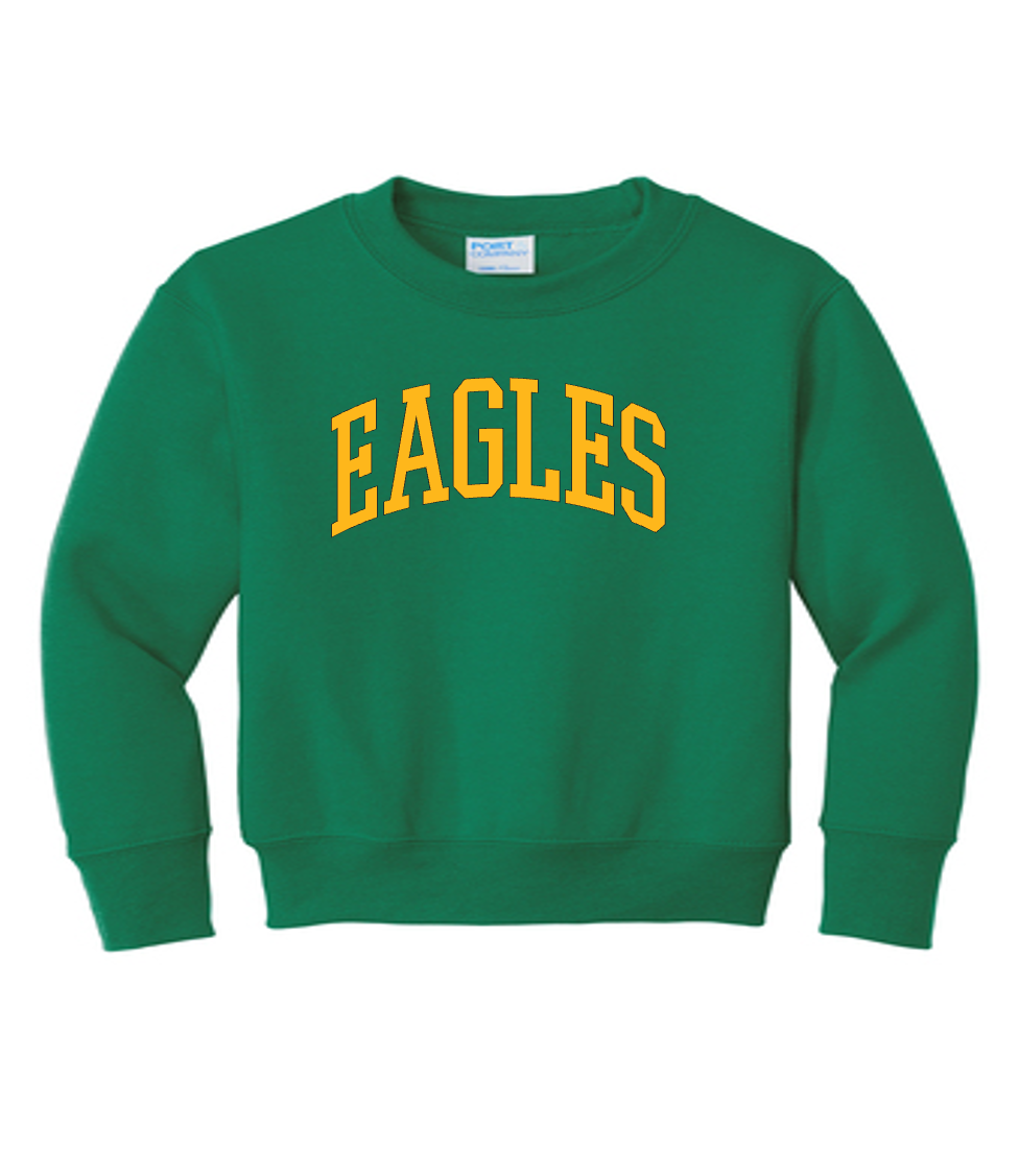 Green Sweatshirt Yellow Collegiate Script Eagles