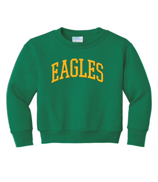 Green Sweatshirt Yellow Collegiate Script Eagles