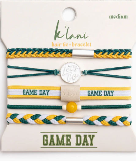 Green and Yellow Hair Ties