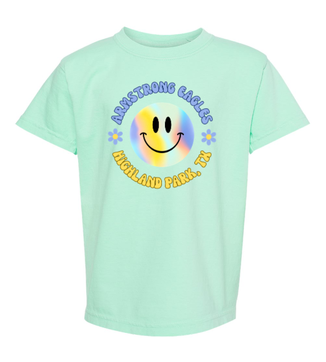 Island Green Flower Power Happy Face Short Sleeve T-Shirt