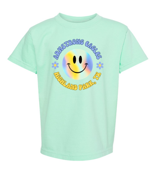 Island Green Flower Power Happy Face Short Sleeve T-Shirt