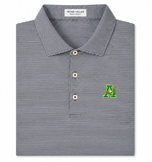 Grey Striped Peter Millar Eagle Polo