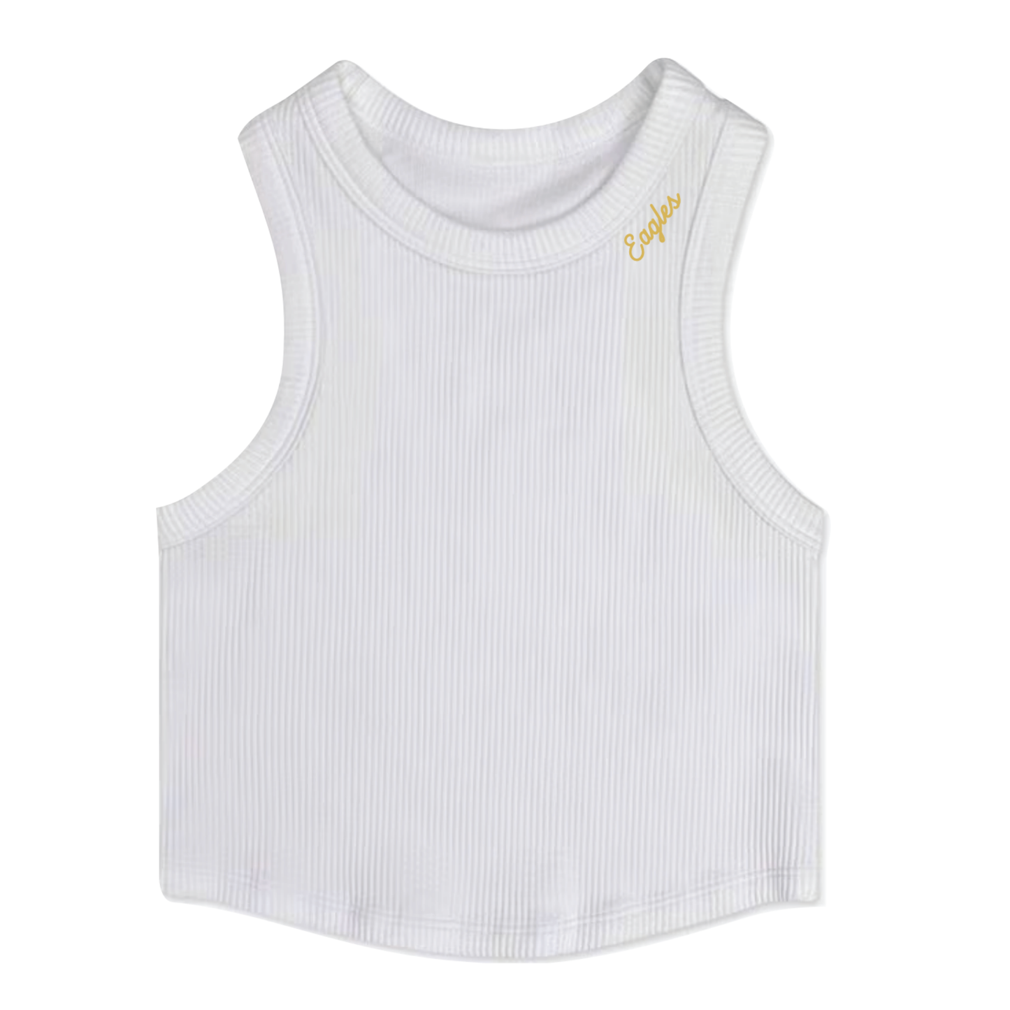 Eagles Cropped Ribbed Racer Back Embroidered Tank