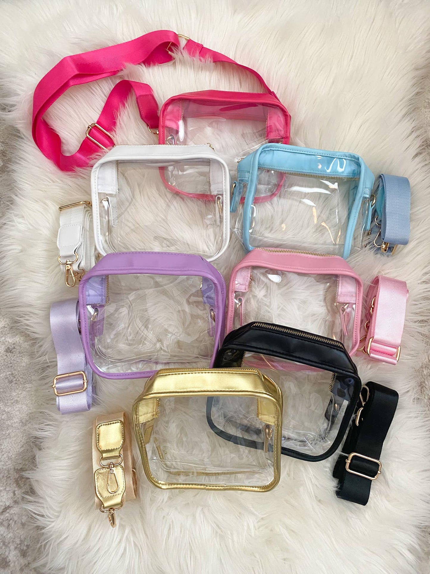 Clear Crossbody Purse Stadium Bag with Adjustable Strap