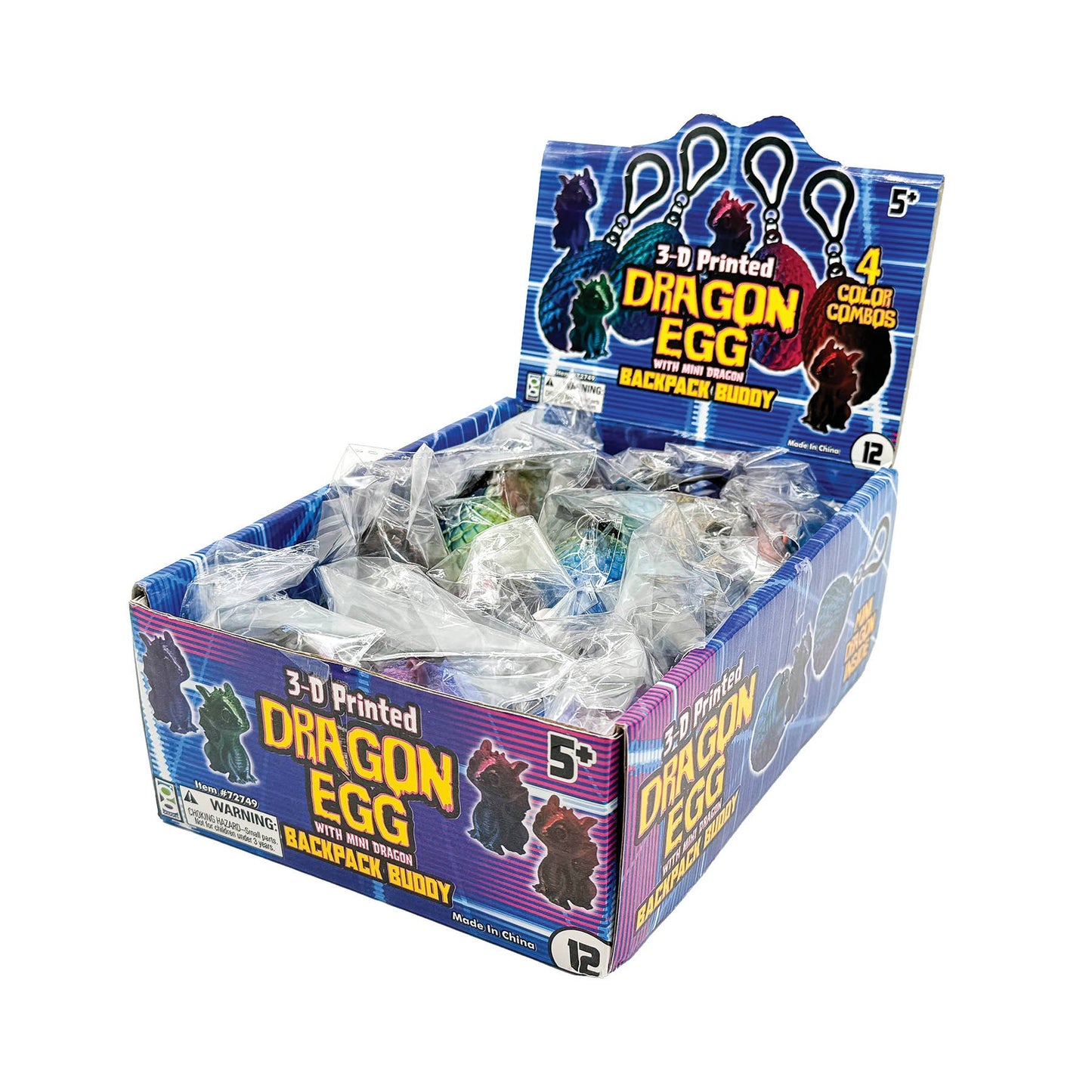 3D PRINTED DRAGON EGG W/ MINI DRAGON KEYCHAIN   12/DSP